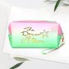 Fashnzfab The Power Of Ocean Message Starfish Pointed Ombre Pouch Bag In Green