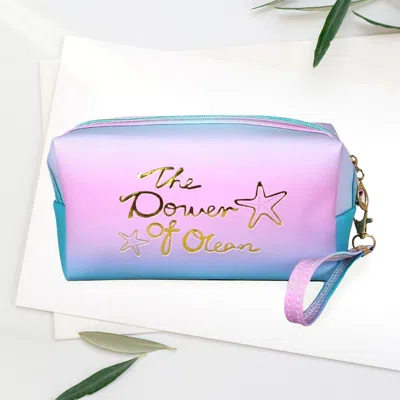 Fashnzfab The Power Of Ocean Message Starfish Pointed Ombre Pouch Bag In Pink