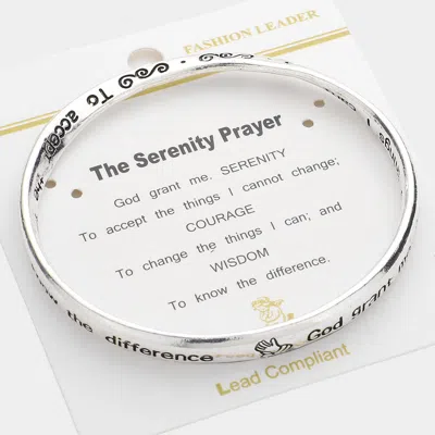 Fashnzfab The Serenity Prayer Message Bangle Bracelet Antique Silver In Multi