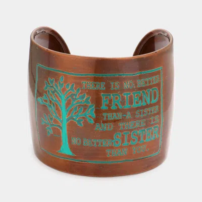 Fashnzfab There Is No Better Friend.. Tree Of Life _ Hand Made Metal Cuff Bracelet Copper Burnished In Multi