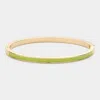 Fashnzfab Thin Enamel Hinged Bangle Bracelet In Green