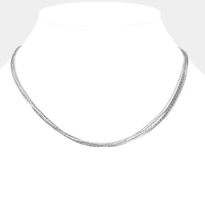 Fashnzfab Thin Metal Chain Layered Necklace In Metallic