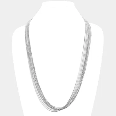 Fashnzfab Thin Metal Layered Necklace In Multi