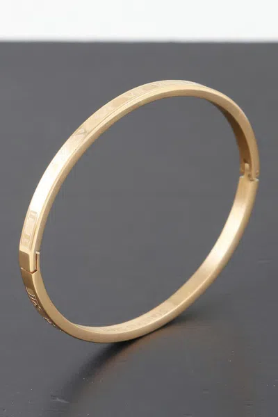 Fashnzfab Thin Roman Numeral Bracelet In Gold