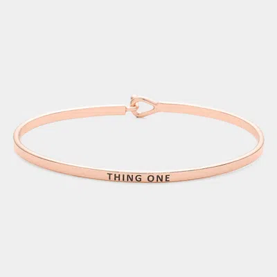 Fashnzfab Thing One Thin Brass Metal Hook Bracelet Rose Gold