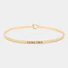 Fashnzfab Thing Two Thin Brass Metal Hook Bracelet Gold In Gold