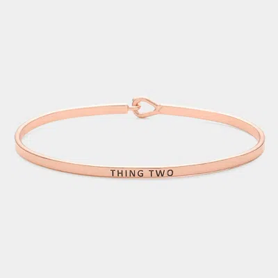 Fashnzfab Thing Two Thin Brass Metal Hook Bracelet Rose Gold