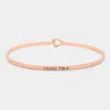Fashnzfab Thing Two Thin Brass Metal Hook Bracelet Rose Gold In Multi