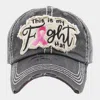 Fashnzfab This Is My Fight Hat Message Pink Ribbon Accented Vintage Baseball Cap In Black