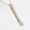 Fashnzfab This Too Shall Pass Brass Metal Bar Pendant Necklace In Gold