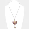 Fashnzfab Thread Coiled Fan Swirl Metal Wire Drop Necklace In Gold
