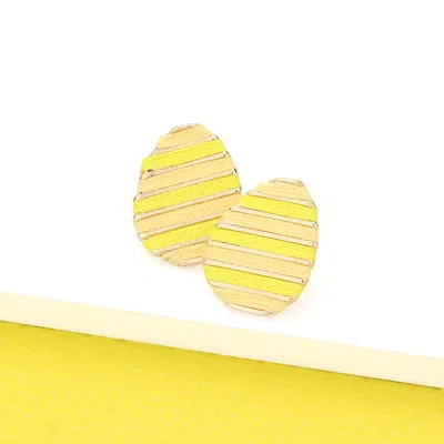 Fashnzfab Thread Wrapped Easter Egg Stud Earrings In Gold