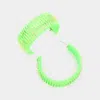 Fashnzfab Thread Wrapped Hoop Earrings - Green In Green