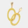 Fashnzfab Thread Wrapped Oval Hoop Earrings - Yellow In Gold