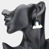 Fashnzfab Thread Wrapped Pointed Tassel Dangle Earrings - Black In Metallic