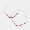 Fashnzfab Thread Wrapped Quatrefoil Hoop Earrings In Gold