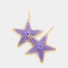 Fashnzfab Thread Wrapped Star Dangle Earrings - Purple In Purple