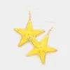 Fashnzfab Thread Wrapped Star Dangle Earrings - Yellow In Yellow