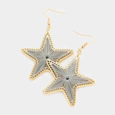 Fashnzfab Thread Wrapped Star Dangle Earrings In Multi
