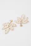 Fashnzfab Threaded Leaf Drop Earrings In Multi