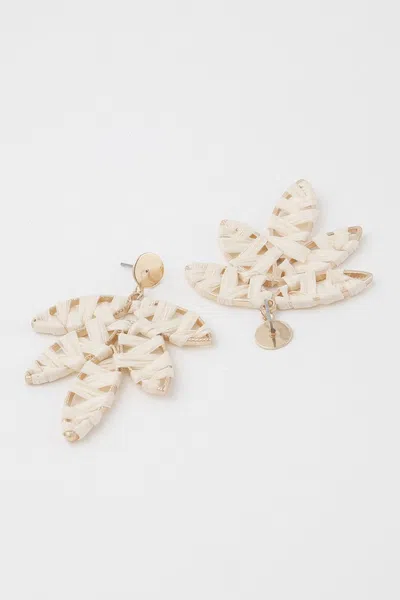 Fashnzfab Threaded Leaf Drop Earrings In Multi