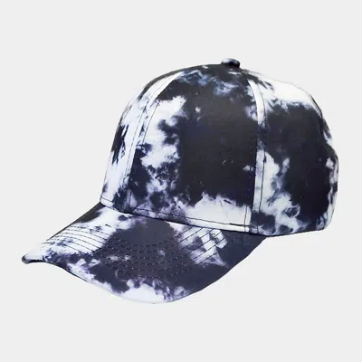 Fashnzfab Tie Dye Baseball Cap In Black