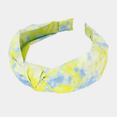Fashnzfab Tie Dye Burnout Knot Headband In Green
