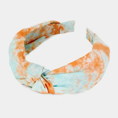 Fashnzfab Tie Dye Burnout Knot Headband In Green