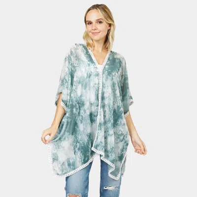 Fashnzfab Tie Dye Cover Up Poncho In Blue