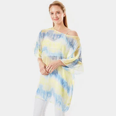 Fashnzfab Tie Dye Cover Up Poncho In Multi