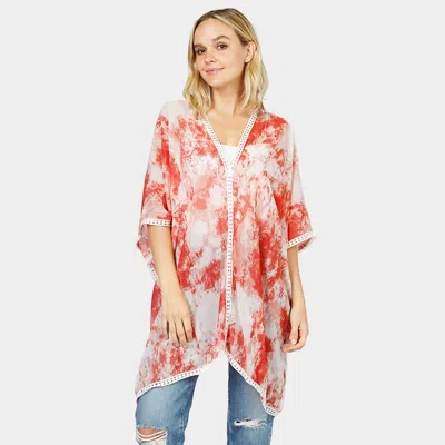 Fashnzfab Tie Dye Cover Up Poncho In Pink