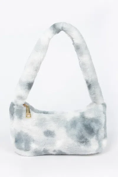 Fashnzfab Tie Dye Fur Shoulder Bag In Black