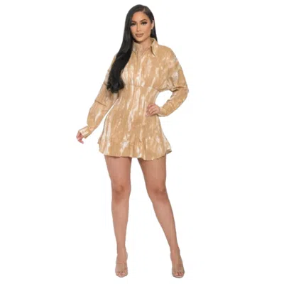 Fashnzfab Tie Dye Mini Dress In Grey