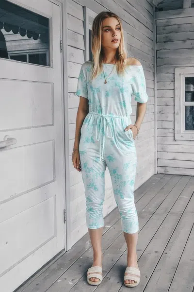 Fashnzfab Tie Dye One Shoulder Drawstring Fit Jumpsuit