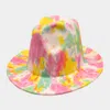 Fashnzfab Tie Dye Patterned Panama Hat In Multi