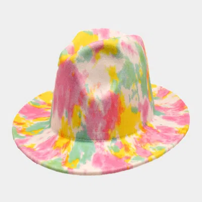 Fashnzfab Tie Dye Patterned Panama Hat In Multi