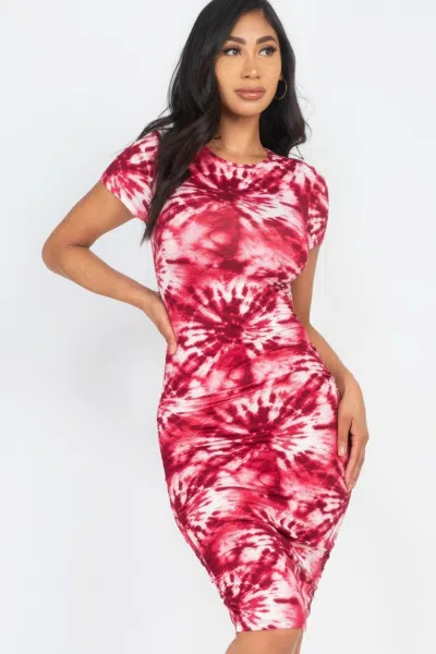 Fashnzfab Tie-dye Printed Dress In White