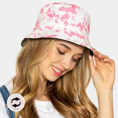 Fashnzfab Tie Dye Reversible Bucket Hat In Pink