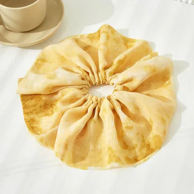 Fashnzfab Tie Dye Scrunchie Hairband In Yellow