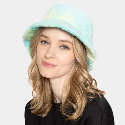 Fashnzfab Tie Dye Teddy Bucket Hat In Green