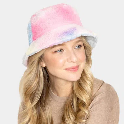 Fashnzfab Tie Dye Teddy Bucket Hat In Pink