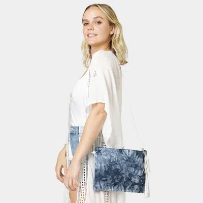 Fashnzfab Tie Dye Wristlet Clutch / Crossbody Bag In Blue