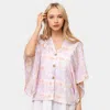 Fashnzfab Tie Eye Button Down Kimono Poncho In Pink