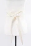 Fashnzfab Tie Front Leather Belt In Neutral