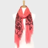 Fashnzfab Tiger Print Cotton Scarf In Red