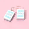 Fashnzfab Tile Drop Earrings In White