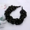 Fashnzfab Tiny Flower Pattern Printed Scrunchie Headband In Black