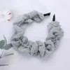 Fashnzfab Tiny Flower Pattern Printed Scrunchie Headband In Gray