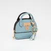 Fashnzfab Top Handle Coin Purse Mini Pouch Bag / Bag Charm In Blue