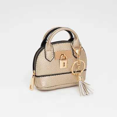 Fashnzfab Top Handle Coin Purse Mini Pouch Bag / Bag Charm In Gold